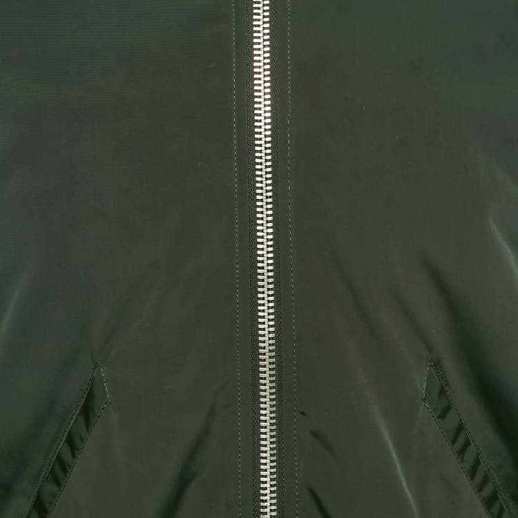 Pre Owned Emporio Armani Green Synthetic Bomber Jacket M