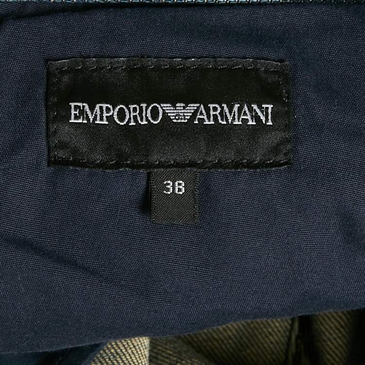 Pre Owned Emporio Armani Blue Washed Denim Tapered Fit Jeans XXL Waist 38"