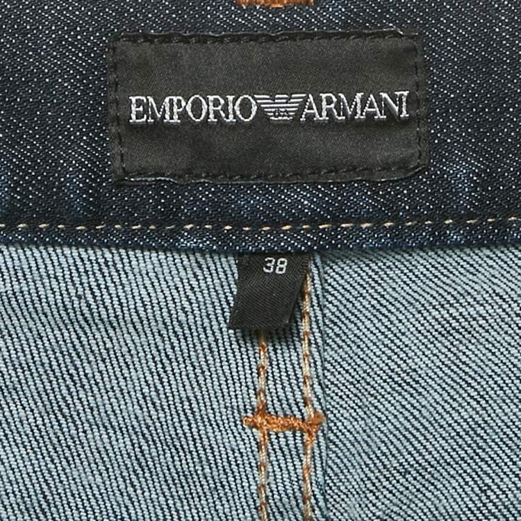 Pre Owned Emporio Armani Dark Blue Denim Regular Fit Jeans XXL Waist 40"
