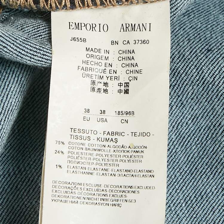 Pre Owned Emporio Armani Dark Blue Denim Regular Fit Jeans XXL Waist 40"