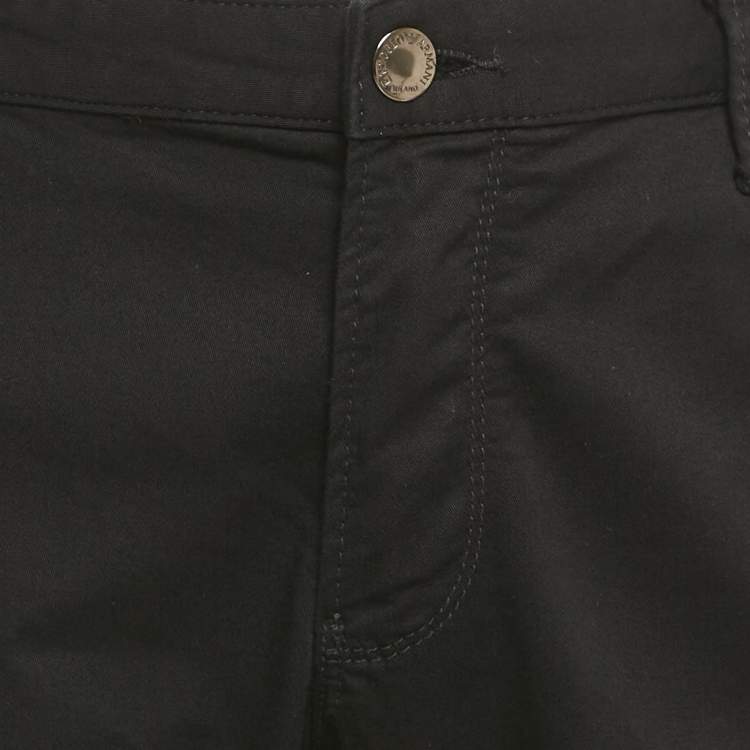 Pre Owned Emporio Armani Black Cotton Formal Pants XXL