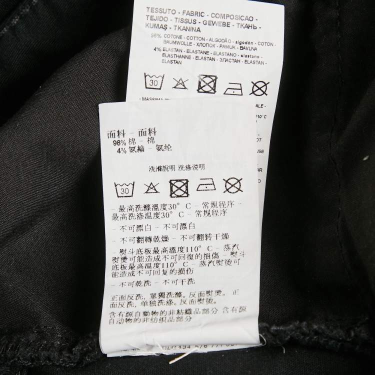 Pre Owned Emporio Armani Black Cotton Formal Pants XXL