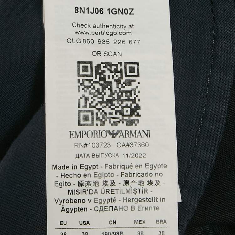 Pre Owned Emporio Armani Navy Blue Cotton Chino Trousers XXL