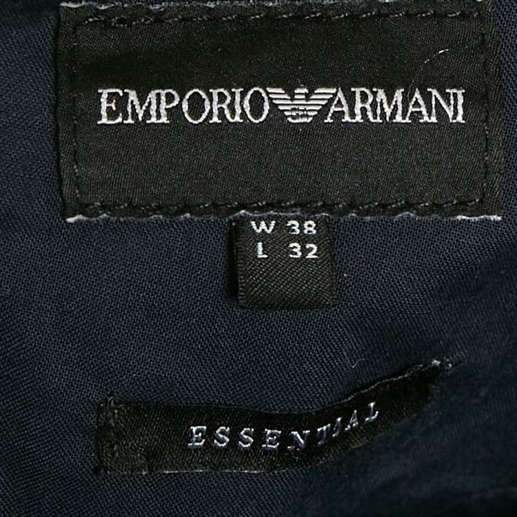 Pre Owned Emporio Armani Navy Blue Cotton Chino Trousers XXL