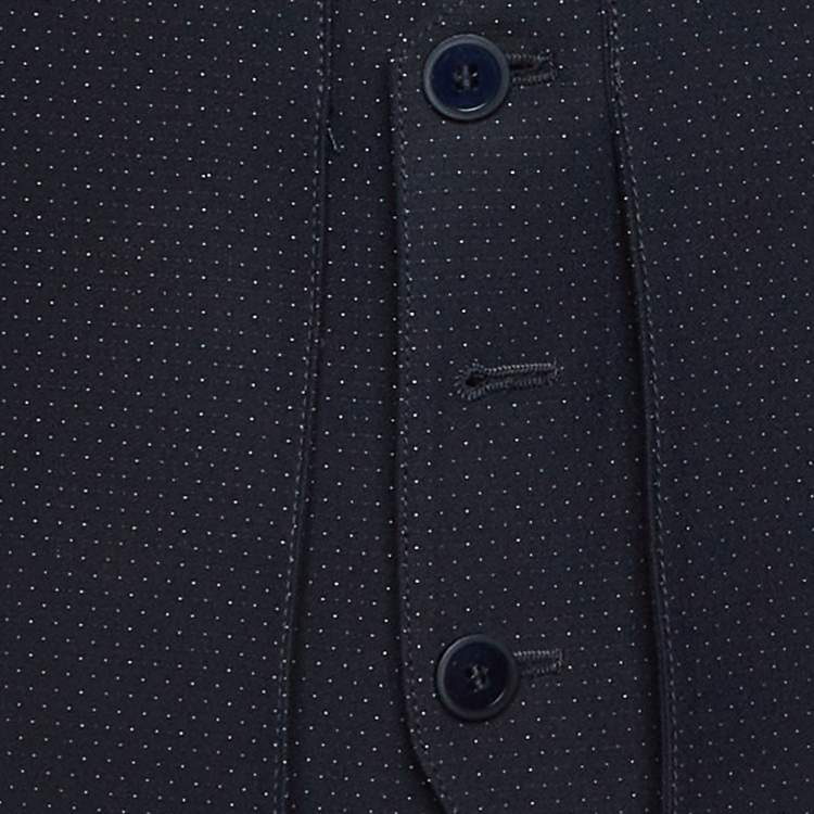 Pre Owned Emporio Armani Navy Blue Dotted Wool Vest Detail Blazer XXL