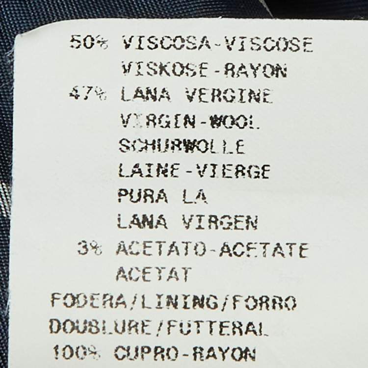 Pre Owned Emporio Armani Navy Blue Dotted Wool Vest Detail Blazer XXL