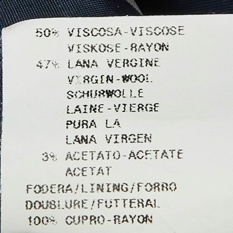 Pre Owned Emporio Armani Navy Blue Dotted Wool Vest Detail Blazer XXL