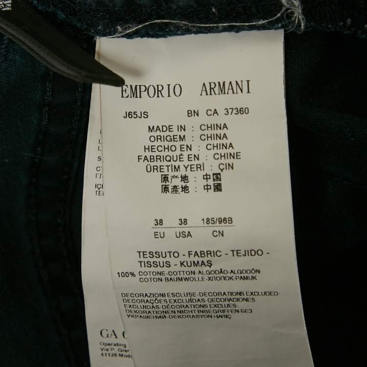 Pre Owned Emporio Armani Blue Cotton Jeans XXL/Waist 38"