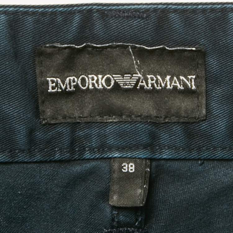 Pre Owned Emporio Armani Blue Cotton Jeans XXL/Waist 38"