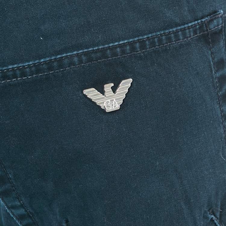 Pre Owned Emporio Armani Blue Cotton Jeans XXL/Waist 38"