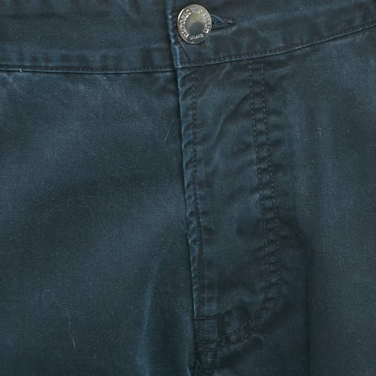 Pre Owned Emporio Armani Blue Cotton Jeans XXL/Waist 38"