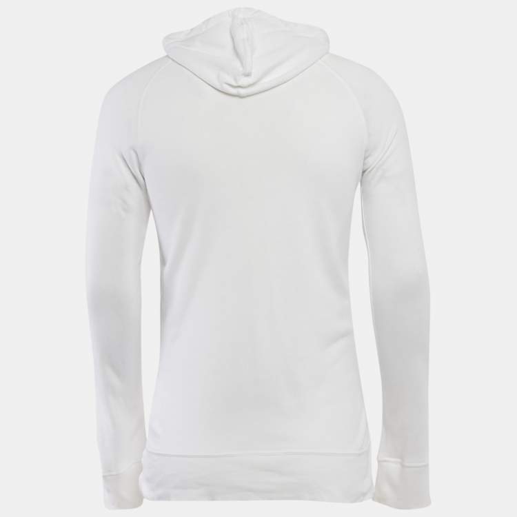 مملوكة مسبقًا Emporio Armani White Modal Knit Hooded Sweatshirt M