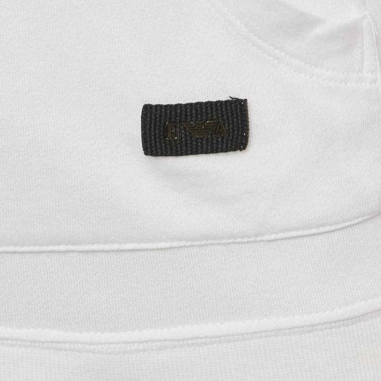 مملوكة مسبقًا Emporio Armani White Modal Knit Hooded Sweatshirt M