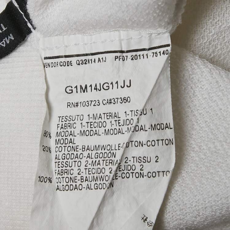 مملوكة مسبقًا Emporio Armani White Modal Knit Hooded Sweatshirt M