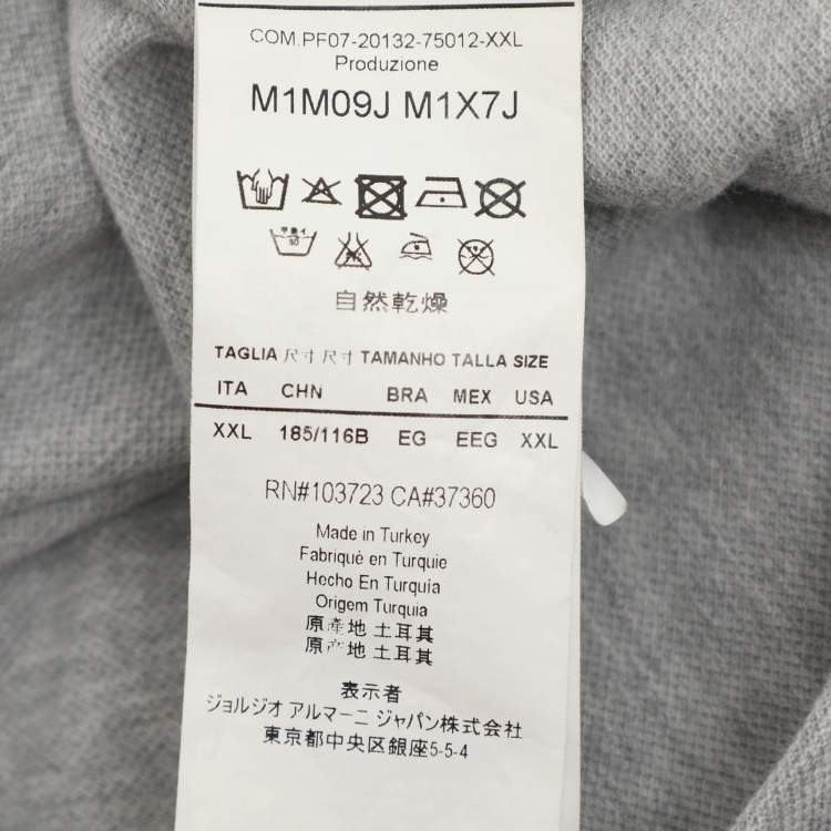 Pre Owned Emporio Armani Grey Jersey Polo T-Shirt XXL