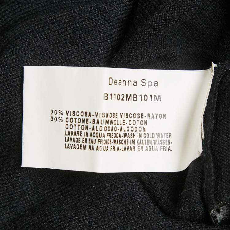 Pre Owned Emporio Armani Black Knit V-Neck Sweater M