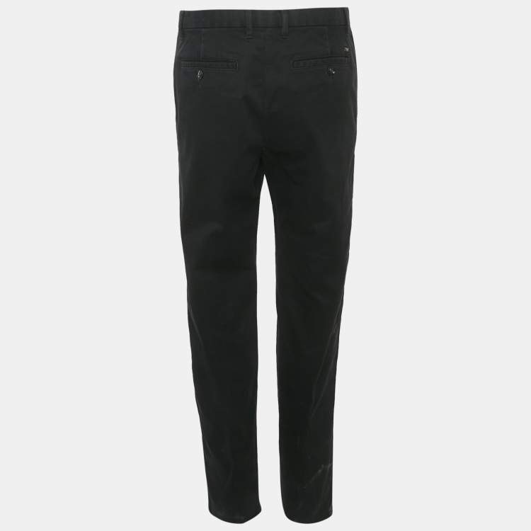 مملوكة مسبقًا Emporio Armani Black Gabardine Formal Trousers M