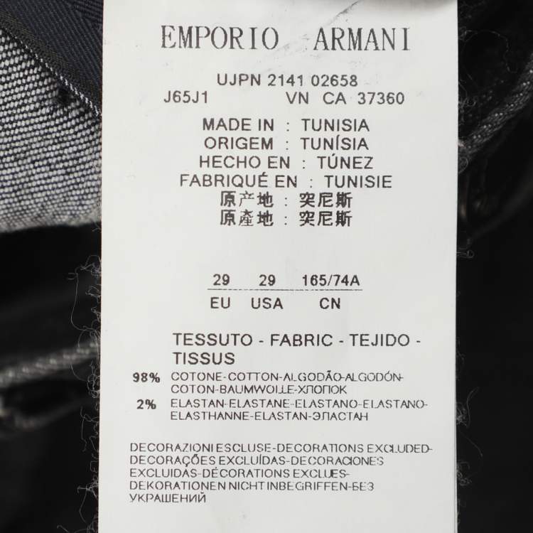 Pre Owned Emporio Armani Black Stretch Denim Jude Sexy Fit Jeans S