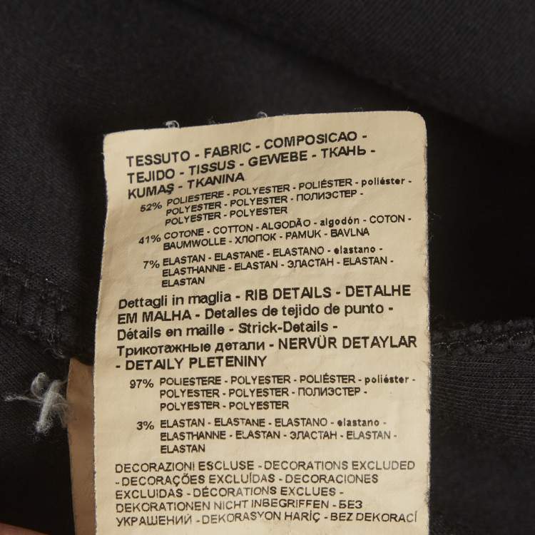 Pre Owned Emporio Armani Black Technical Jersey Logo Embroidered Sweatshirt S