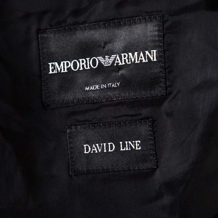 Pre Owned Emporio Armani David Line Grey Wool Tailored Suit 3XL