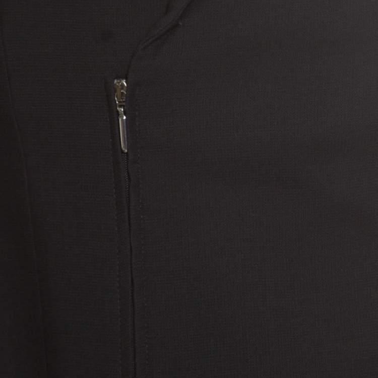مملوكة مسبقًا Emporio Armani Black Textured Knit Zip Front Double Breasted Blazer S