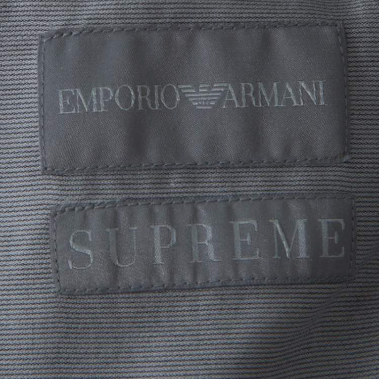 مملوكة مسبقًا Emporio Armani Navy Blue Cotton Supreme Shirt L