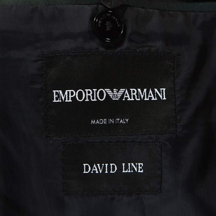 مملوكة مسبقًا Emporio Armani Black Wool Knit David Line Blazer 3XL