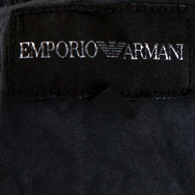 مملوكة مسبقًا Emporio Armani Dark Grey Overdyed Denim Slim Fit Jeans L