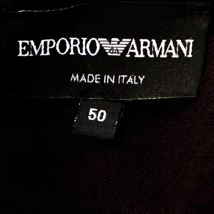Pre Owned Emporio Armani Bicolor Wool Colorblock Cardigan L 