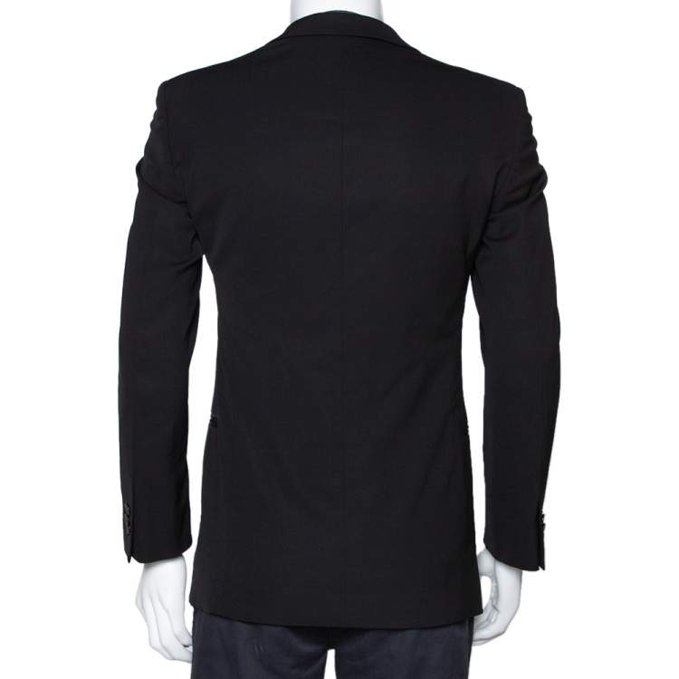Pre Owned Emporio Armani Black Stretch Wool Sean Line Blazer S
