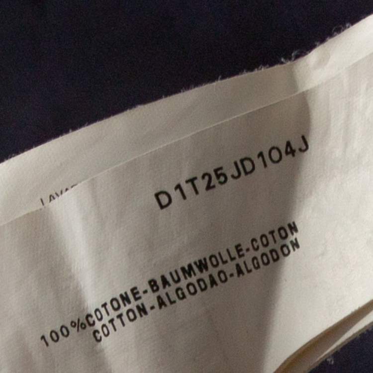 Pre Owned Emporio Armani Navy Blue Logo Borgonuovo Print Cotton T-Shirt XXL