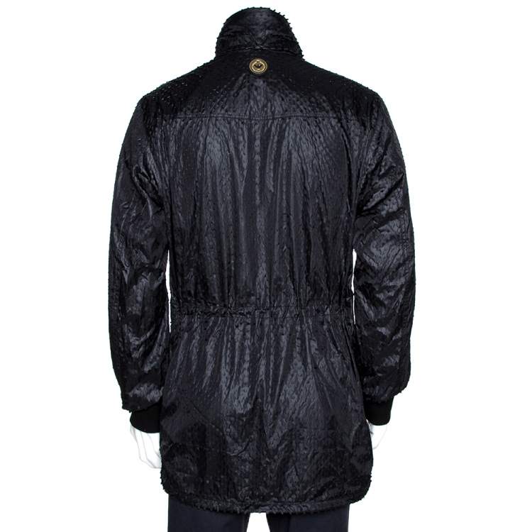 مملوكة مسبقًا Emporio Armani Black Perforated Emile Line Jacket XL
