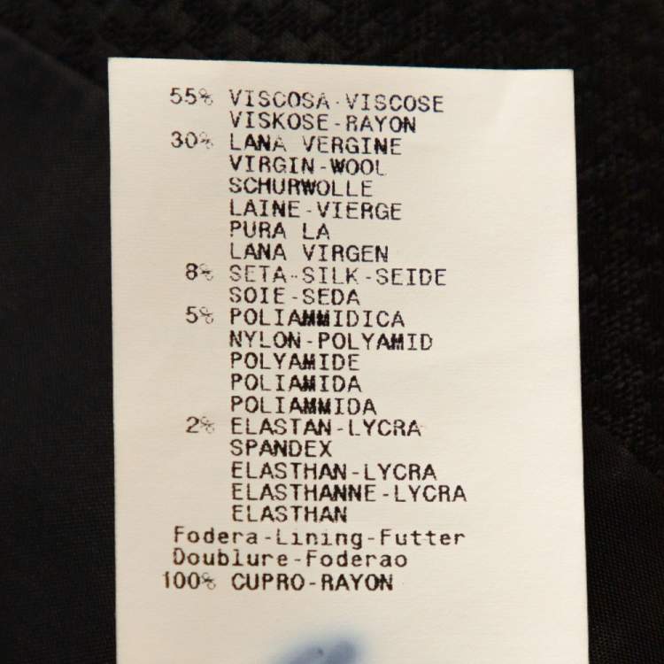 Pre Owned Emporio Armani Black Wool Blend Vincent Line Jacket XXL