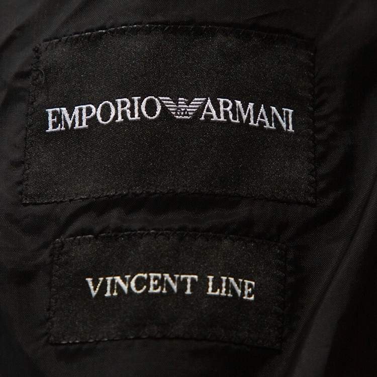 Pre Owned Emporio Armani Black Wool Blend Vincent Line Jacket XXL