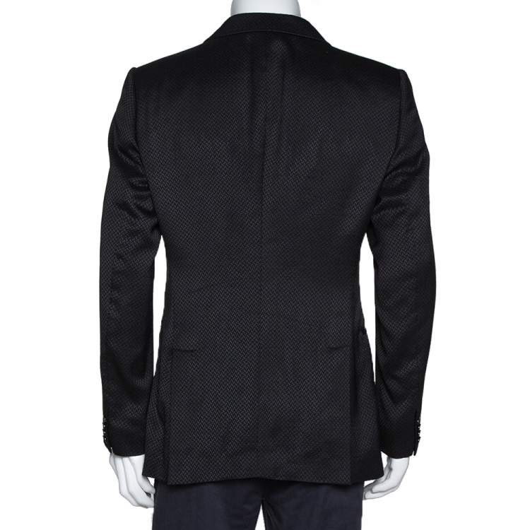 Pre Owned Emporio Armani Black Wool Blend Vincent Line Jacket XXL