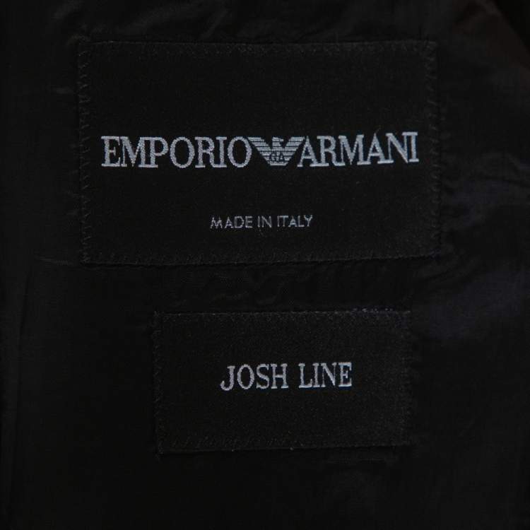 Pre Owned Emporio Armani Dark Brown Pinstriped Wool Josh Line Jacket XXXL