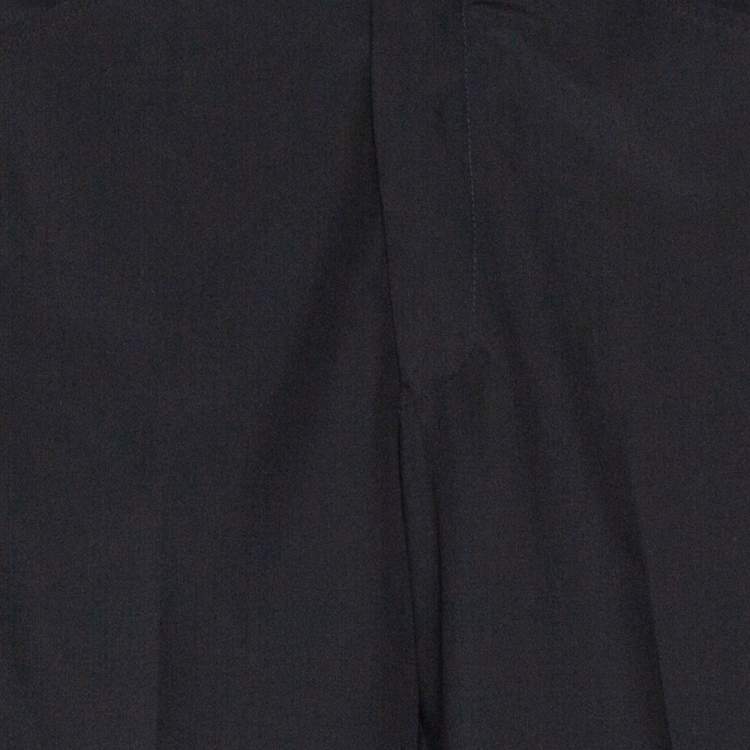 Pre Owned Emporio Armani Black Wool Blend Trousers S