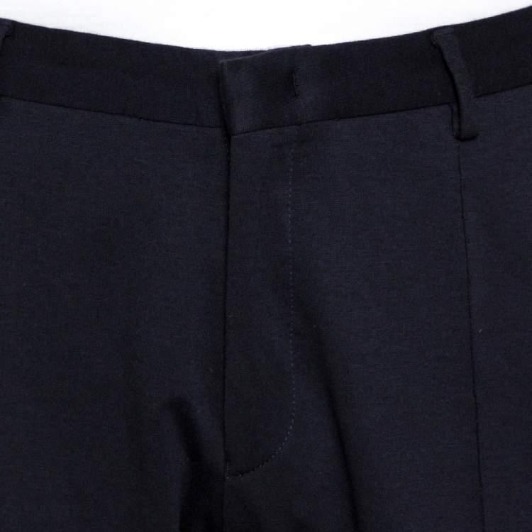 Pre Owned Emporio Armani Navy Blue Knit Pants M