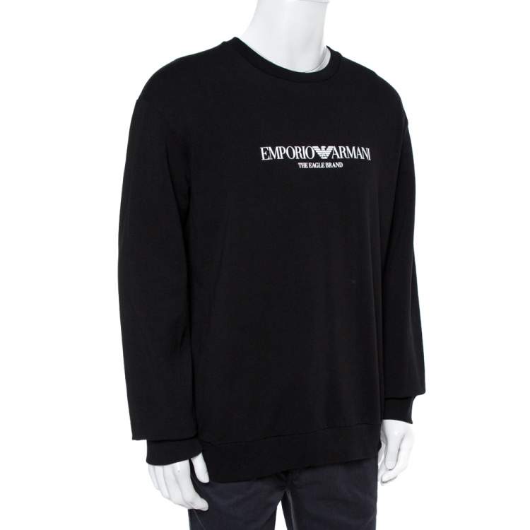 Typisch Verbinding Aan het water Emporio Armani Black Logo Print Cotton Sweatshirt 3XL Emporio Armani | TLC