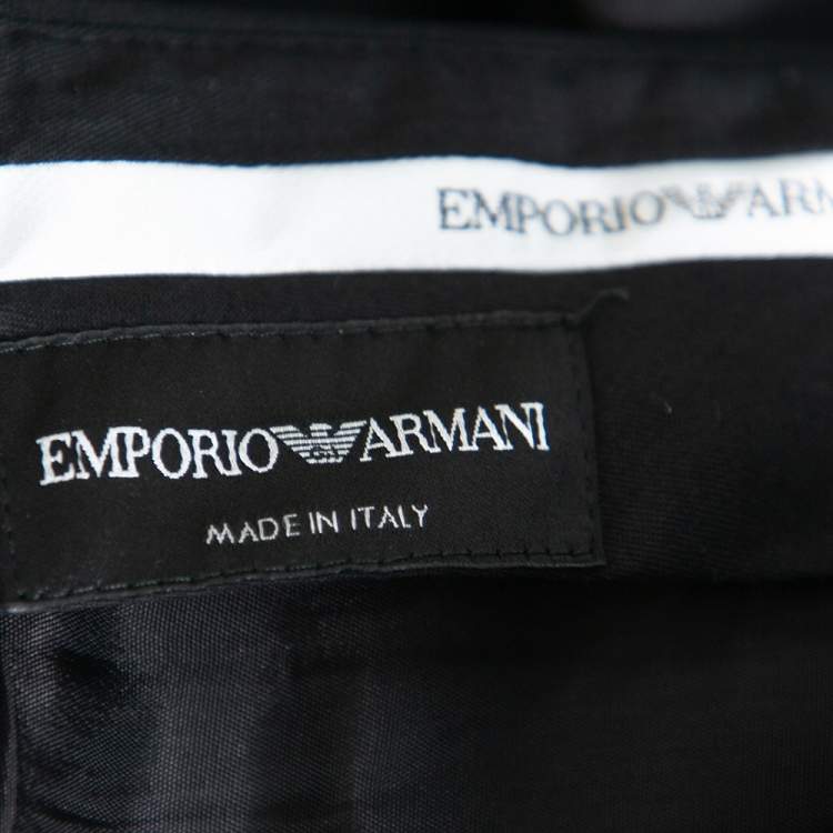 Pre Owned Emporio Armani Black Wool Tailored Trousers 4XL