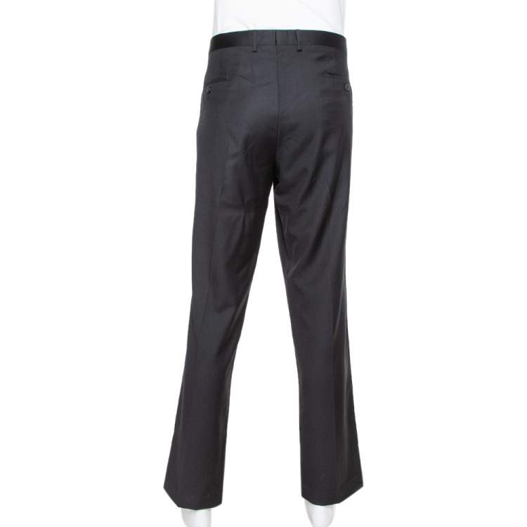 Pre Owned Emporio Armani Black Wool Tailored Trousers 4XL