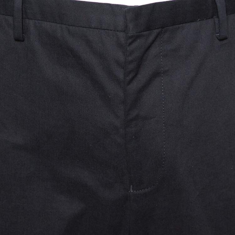 Pre Owned Emporio Armani Black Cotton and Cashmere Tailored Trousers XXXL