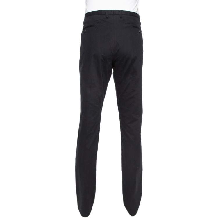 Pre Owned Emporio Armani Black Cotton and Cashmere Tailored Trousers XXXL