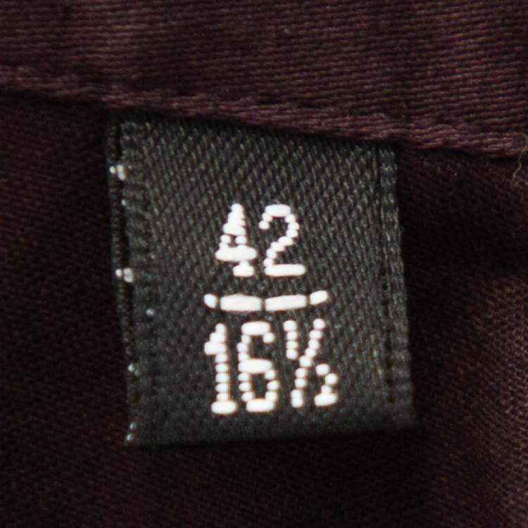 Pre Owned Emporio Armani Burgundy Cotton Button Front Shirt XL