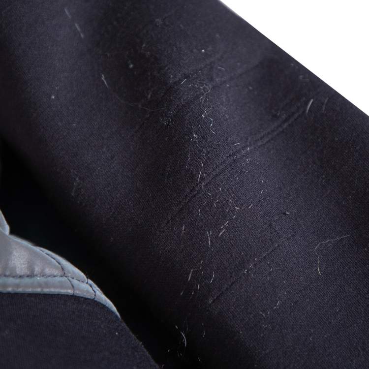 مملوكة مسبقًا Emporio Armani Black Knit Quilted Detail Hooded Sweatshirt XL