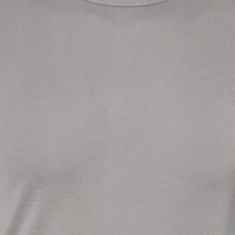 Pre Owned Emporio Armani Grey Cotton Short Sleeve Crewneck T-Shirt L