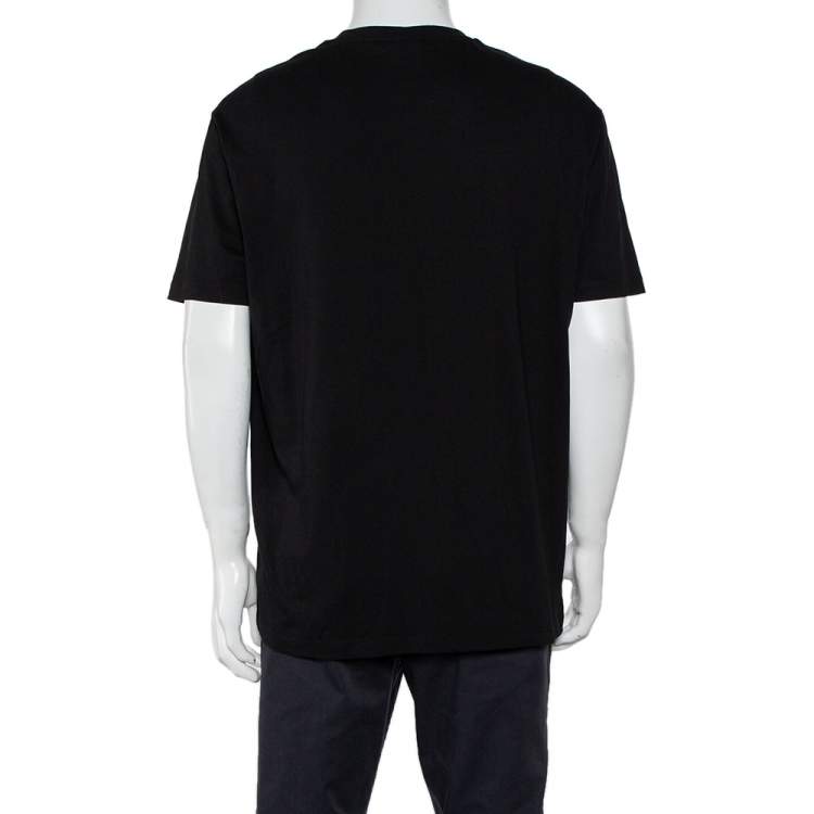 مملوكة مسبقًا Emporio Armani Black Cotton Logo Printed Crewneck T-Shirt 3XL