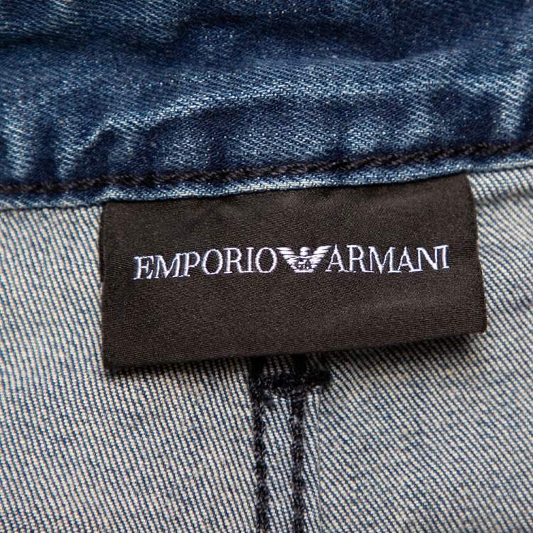 Pre Owned Emporio Armani Blue Denim Straight Leg Jeans XXL