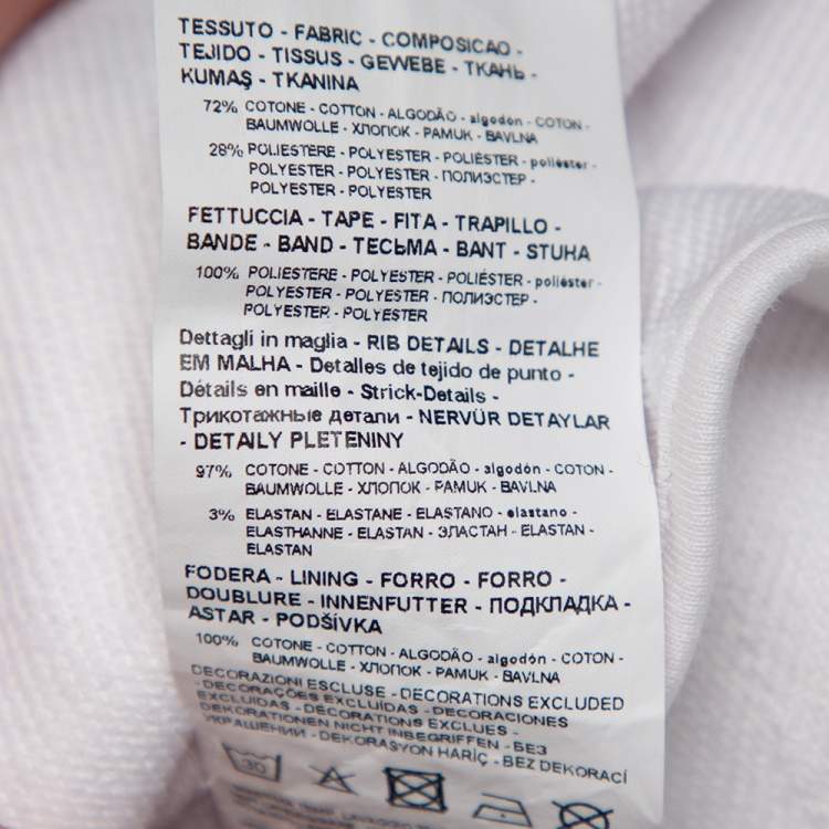Pre Owned Emporio Armani White Cotton Logo Patch Zip Front Hoodie L
