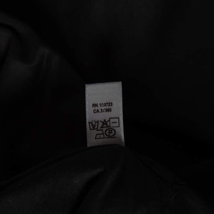Pre Owned Emporio Armani Black Cotton Shawl Lapel Collar Detail Button Front Shirt S 